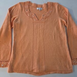 100% Cotton Vintage Jessica Crochet Trim Sweater